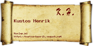 Kustos Henrik névjegykártya