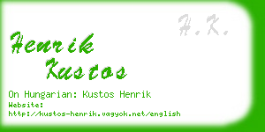 henrik kustos business card